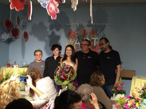 Designers:Emilia, Barbara, and Socrates with Nic and the happy winner