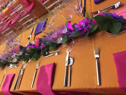 Verdant greens provided the perfect background emphasize the floral arrangements.