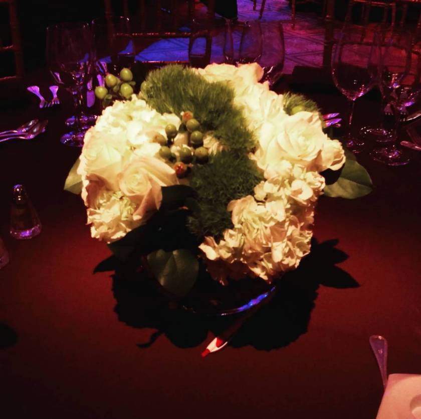 The lavish flowers celebrated the Drama League's spectacular evening.