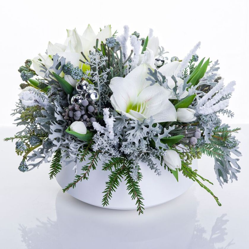 Inspired by the intricate allure of frost, this composition will only thrive inside where it’s warm!
